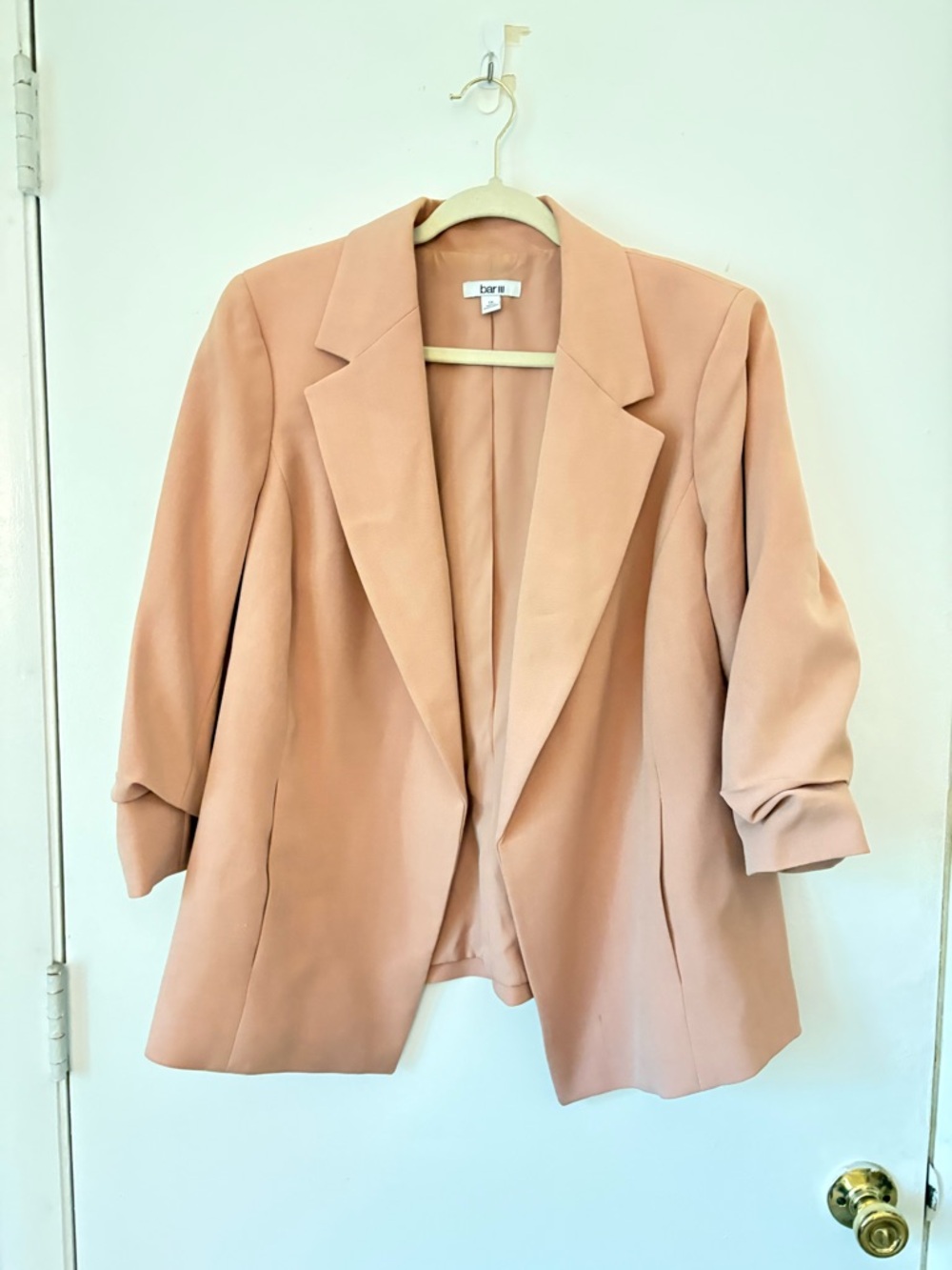 Bar III Blush Pink Open-Front Blazer